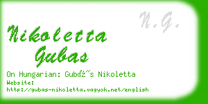 nikoletta gubas business card